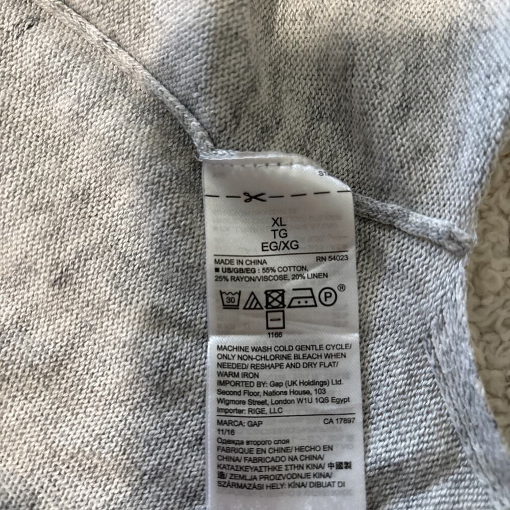 Gap XL Gray Speckled Cardigan Lightweight Long Sleeve Open Front - Picture 5 of 11